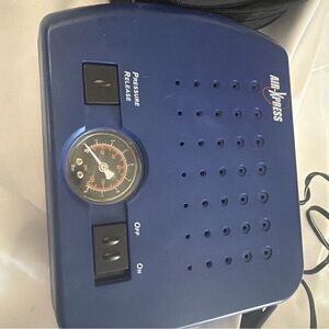 Portable Blue Air Compressor with Built-In Gauge